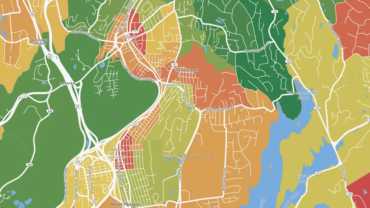 Thornwood, NY Map of Theft Rates