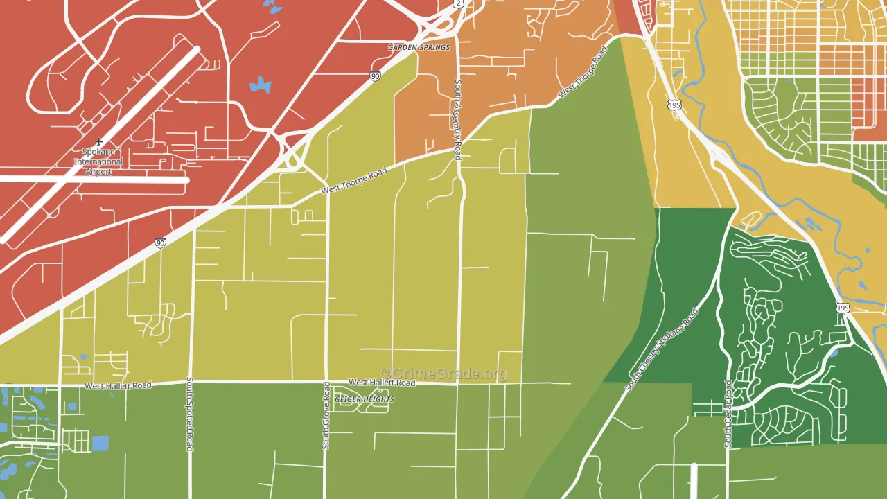 Thorpe Westwood, Spokane, WA Map of Theft Rates