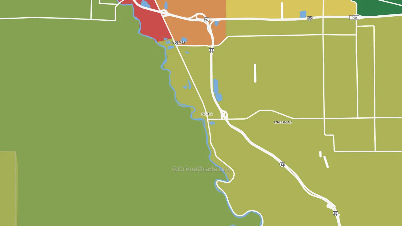 Thrall, WA Map of Theft Rates