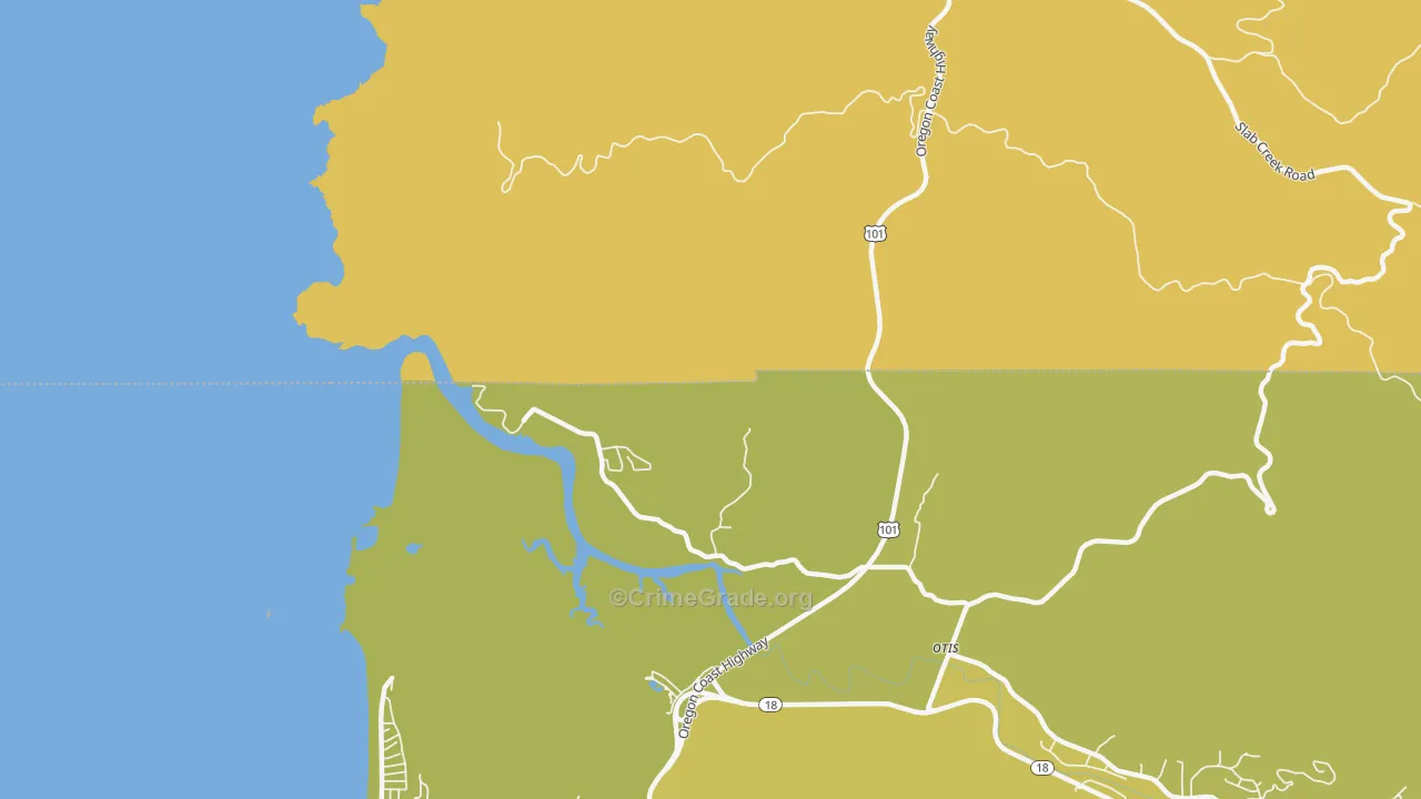 Three Rocks, OR Map of Theft Rates