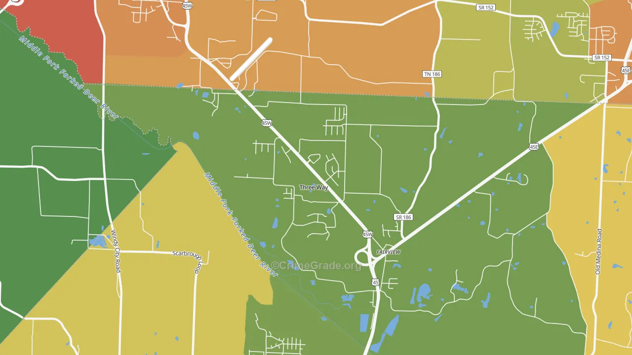 Three Way, TN Map of Theft Rates