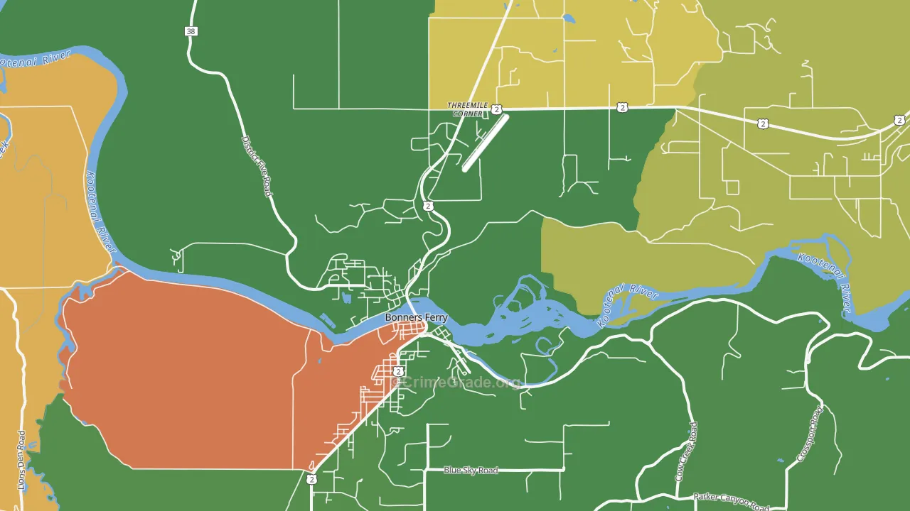 Threemile Corner, ID Map of Theft Rates