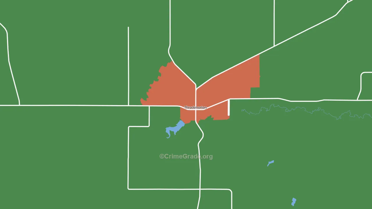 Throckmorton, TX Map of Theft Rates