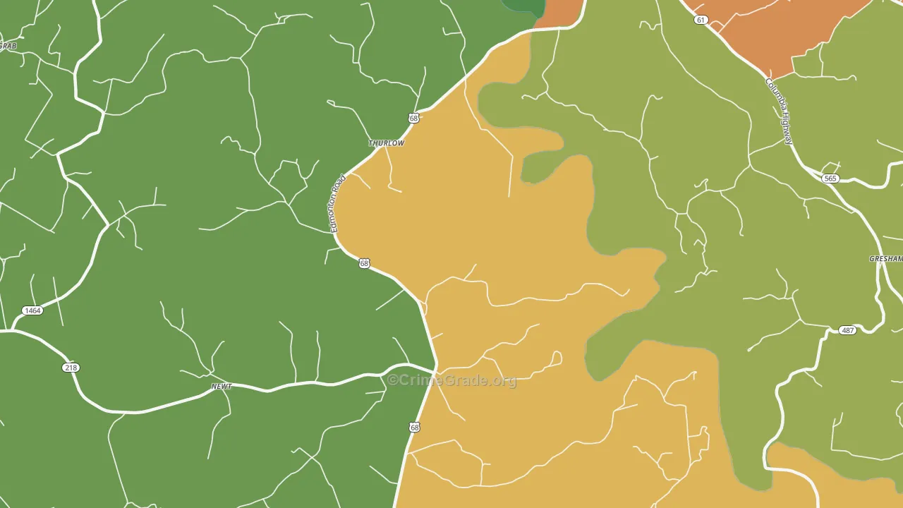 Thurlow, KY Map of Theft Rates