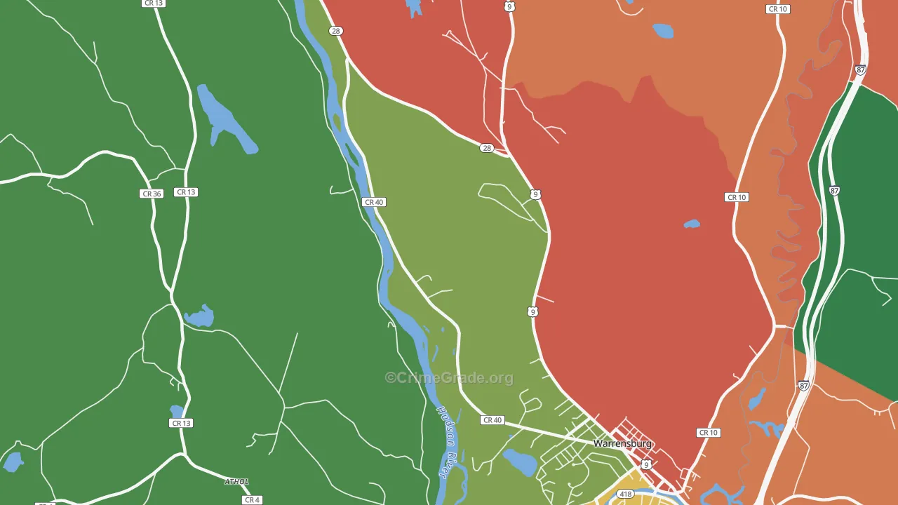 Thurman, NY Map of Theft Rates