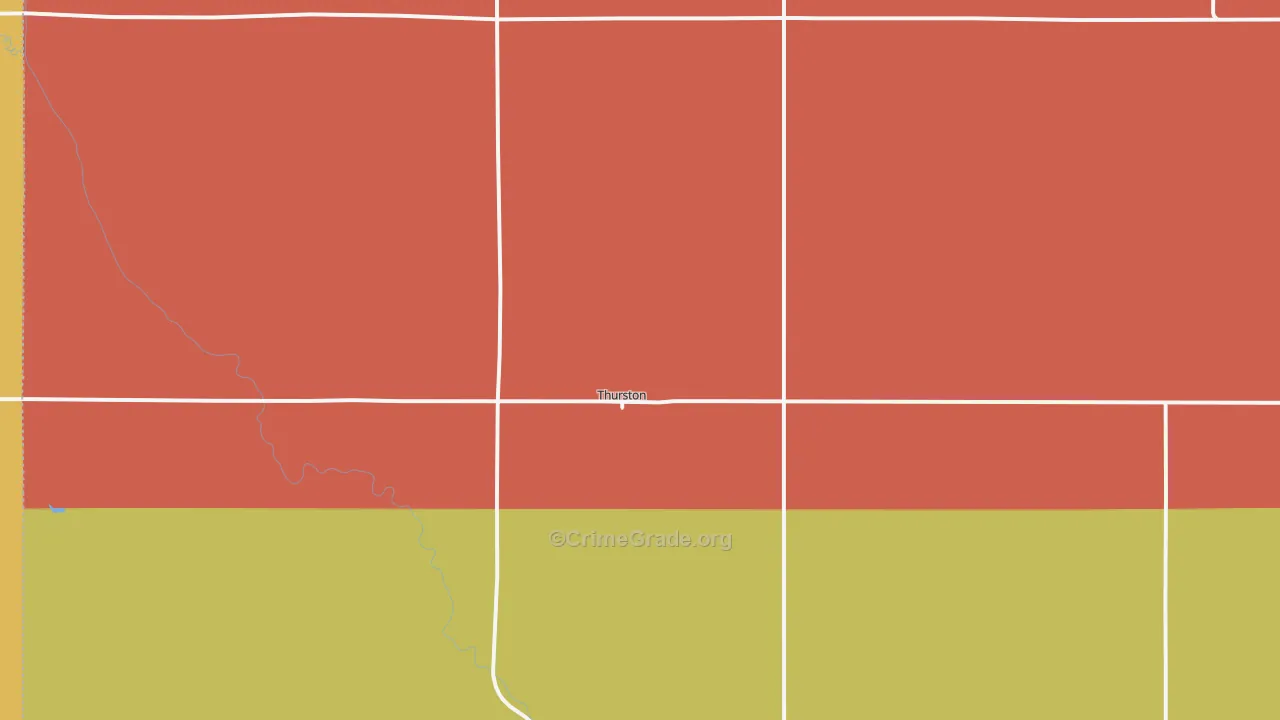 Thurston, NE Map of Theft Rates