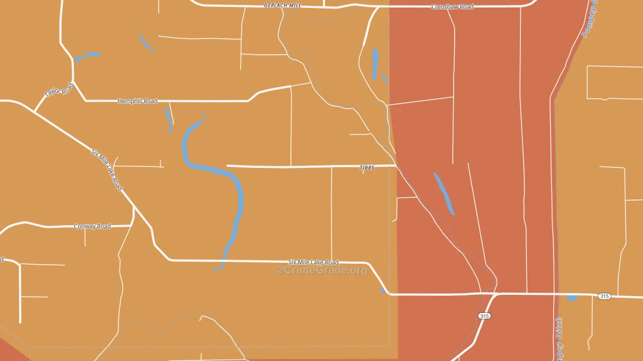 Tibbs, MS Map of Theft Rates