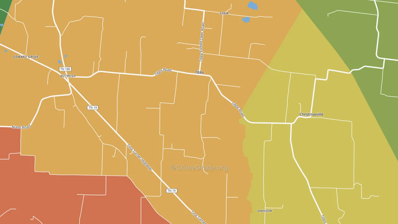 Tibbs, TN Map of Theft Rates