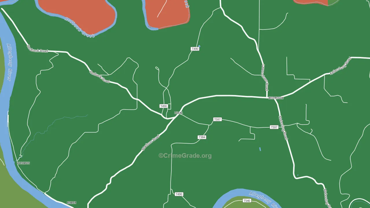 Tidal, PA Map of Theft Rates