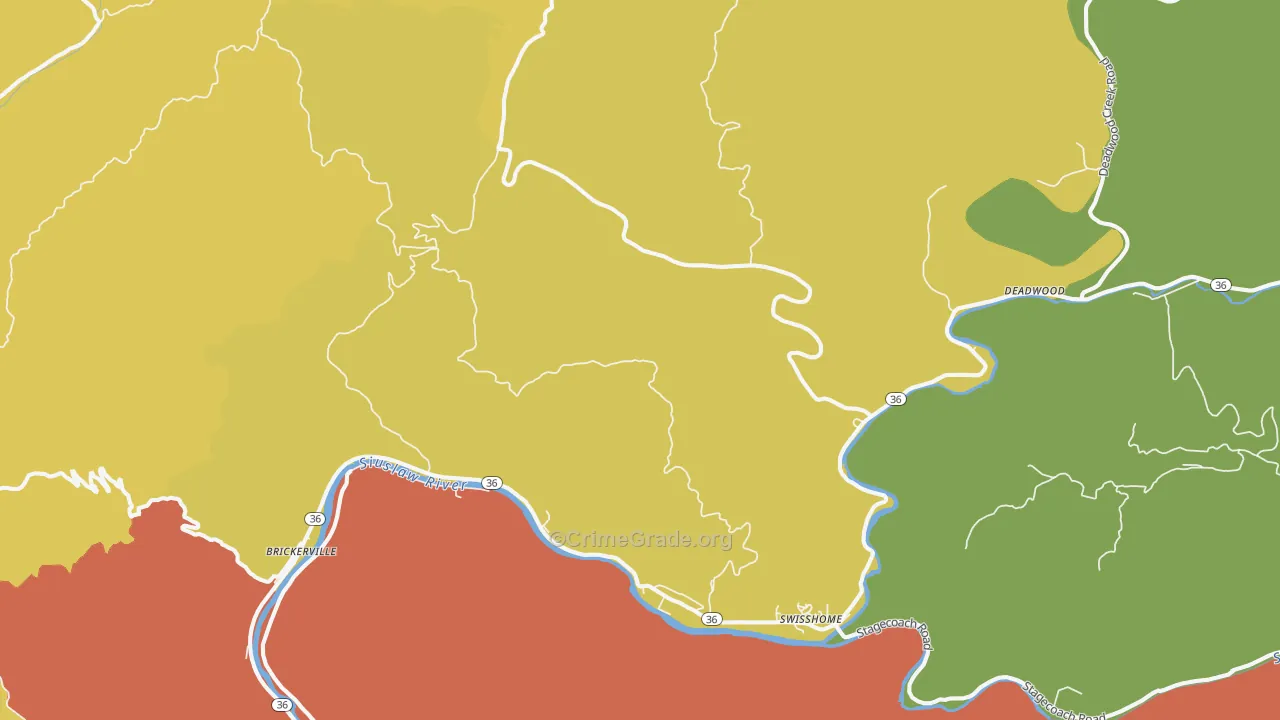 Tide, OR Map of Theft Rates
