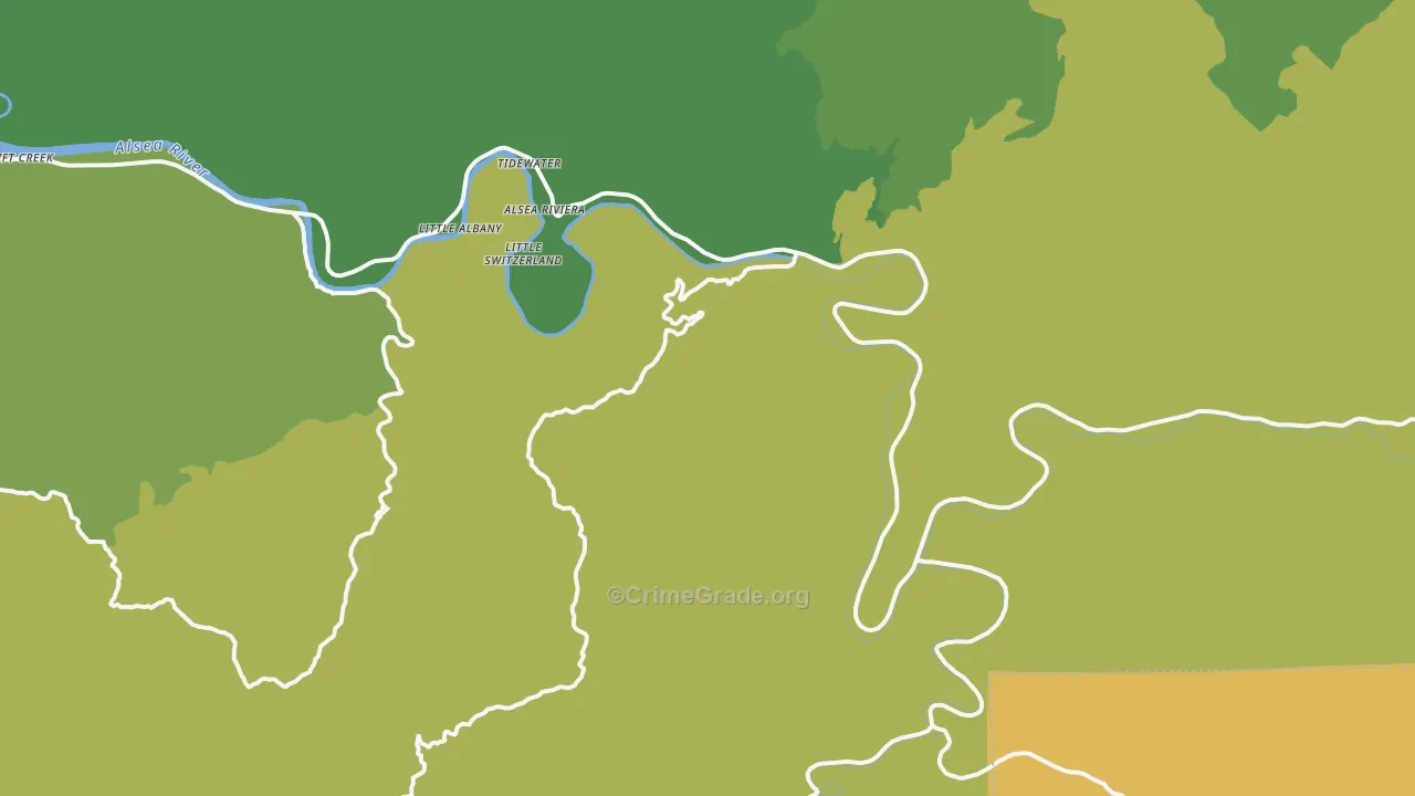 Tidewater, OR Map of Theft Rates