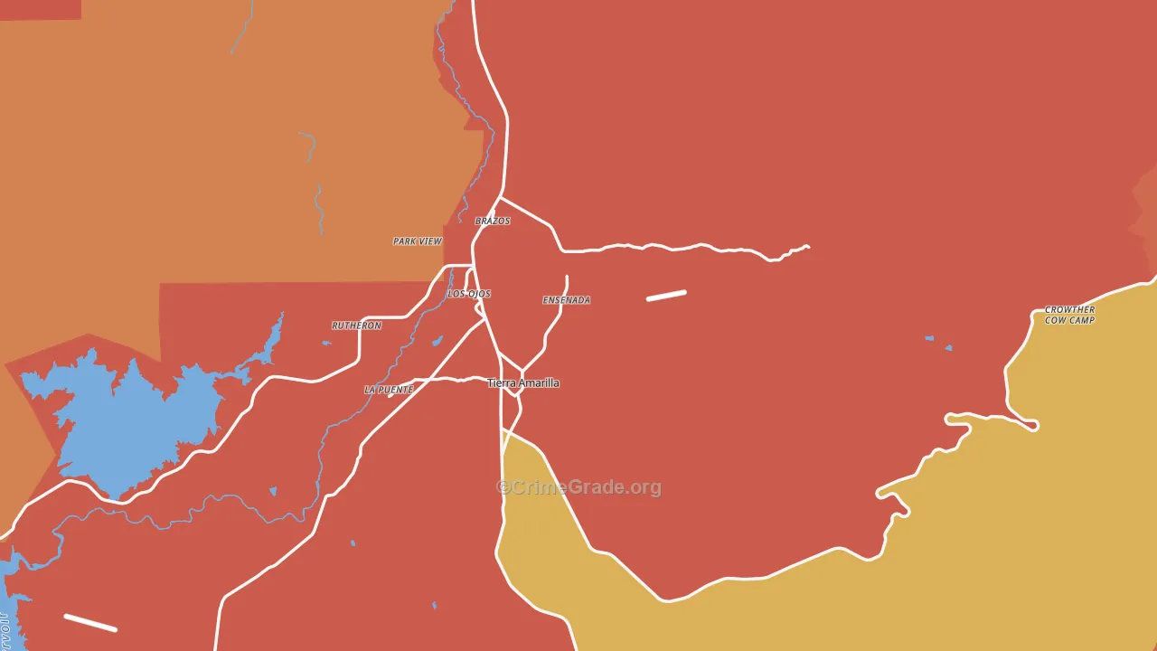 Tierra Amarilla, NM Map of Theft Rates