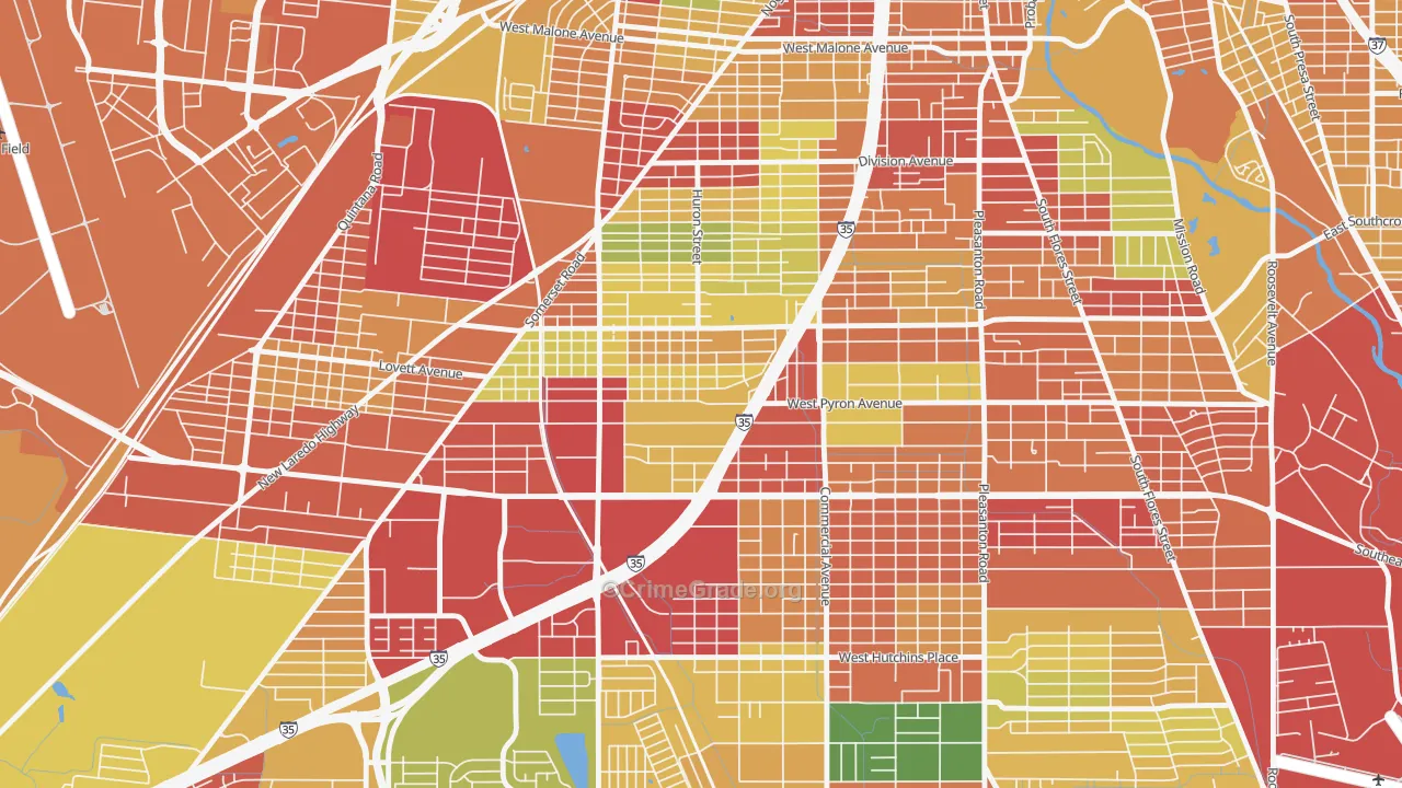 Tierra Linda, San Antonio, TX Map of Theft Rates
