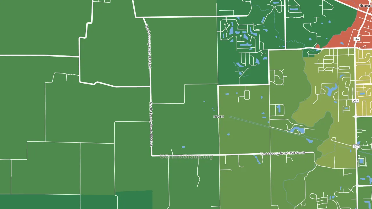 Tilden, IN Map of Theft Rates