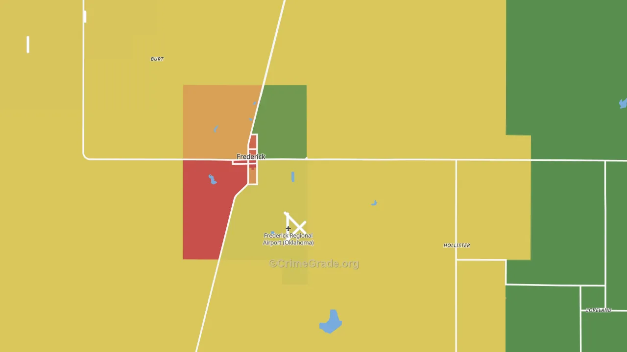 Tillman County, OK Map of Theft Rates