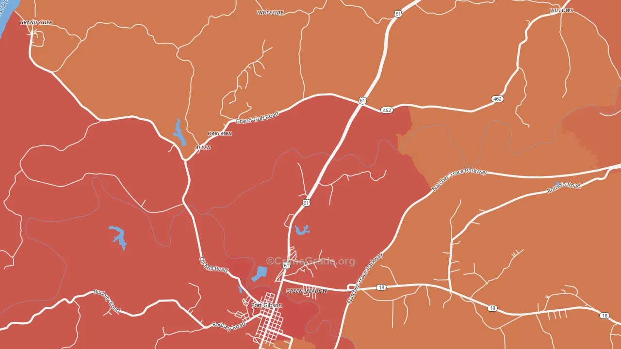 Tillman, MS Map of Theft Rates