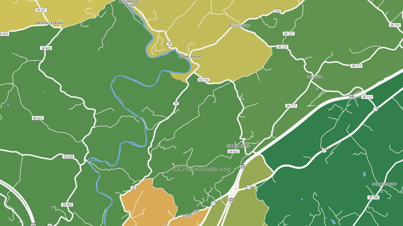 Timber Ridge, VA Map of Theft Rates