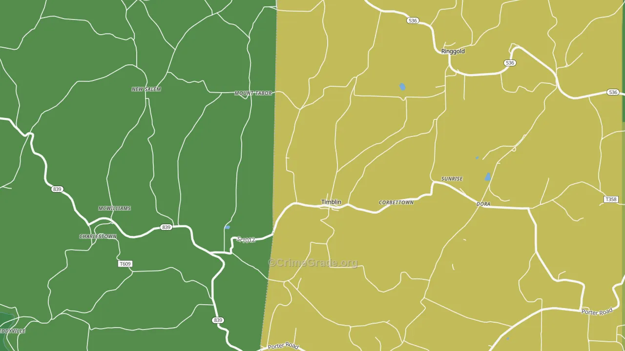 Timblin, PA Map of Theft Rates