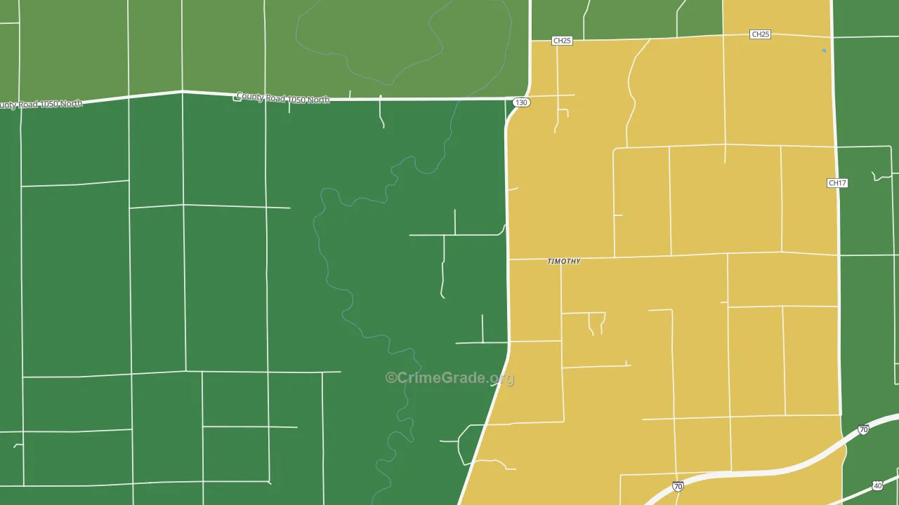 Timothy, IL Map of Theft Rates