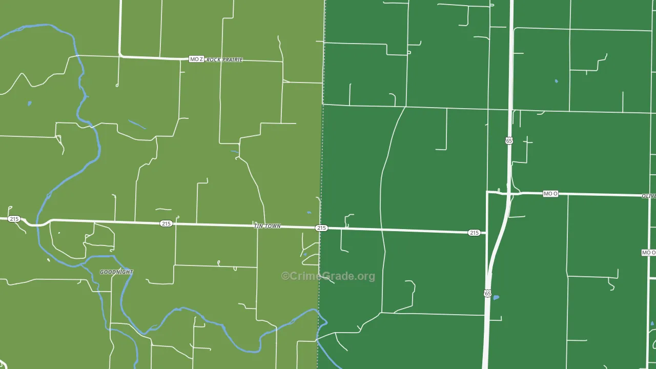 Tin Town, MO Map of Theft Rates