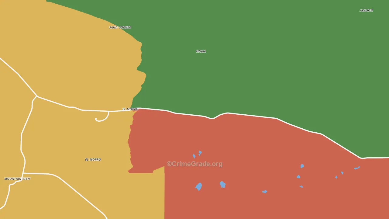 Tinaja, NM Map of Theft Rates