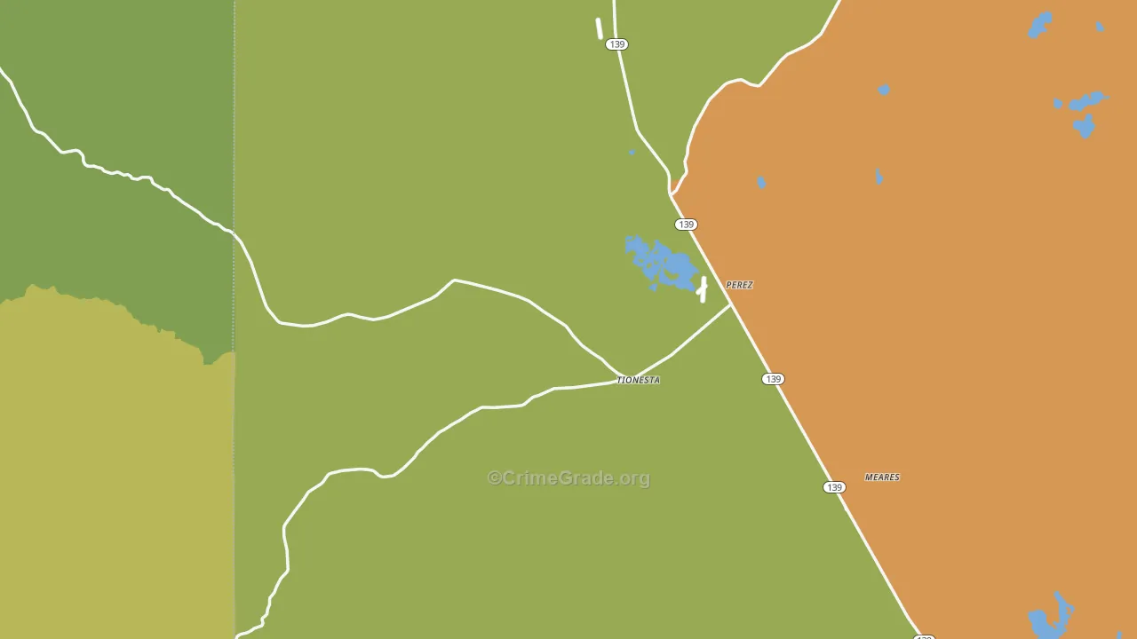 Tionesta, CA Map of Theft Rates