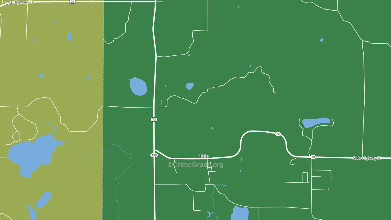 Tipler, WI Map of Theft Rates