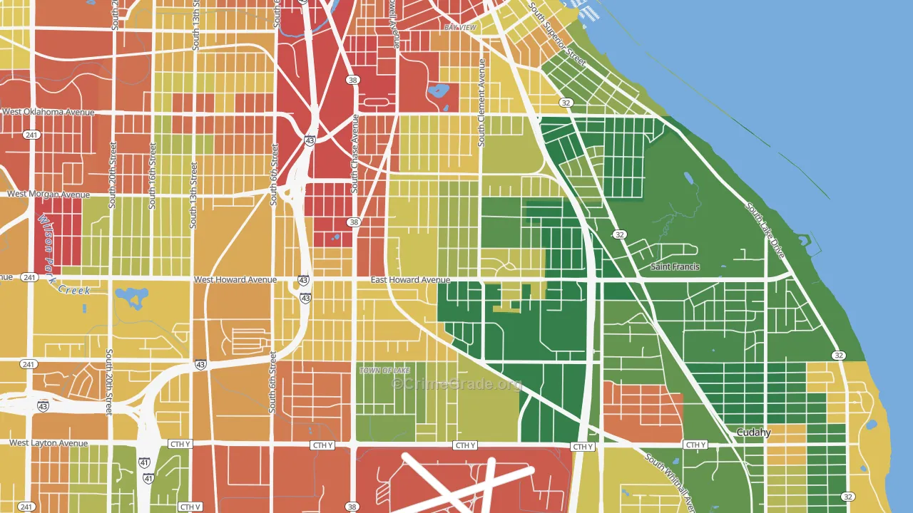 Tippecanoe, Milwaukee, WI Map of Theft Rates