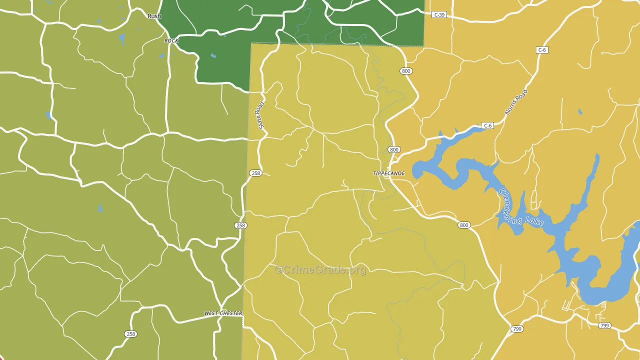 Tippecanoe, OH Map of Theft Rates