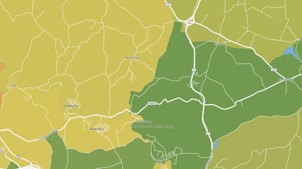 Tippecanoe, PA Map of Theft Rates