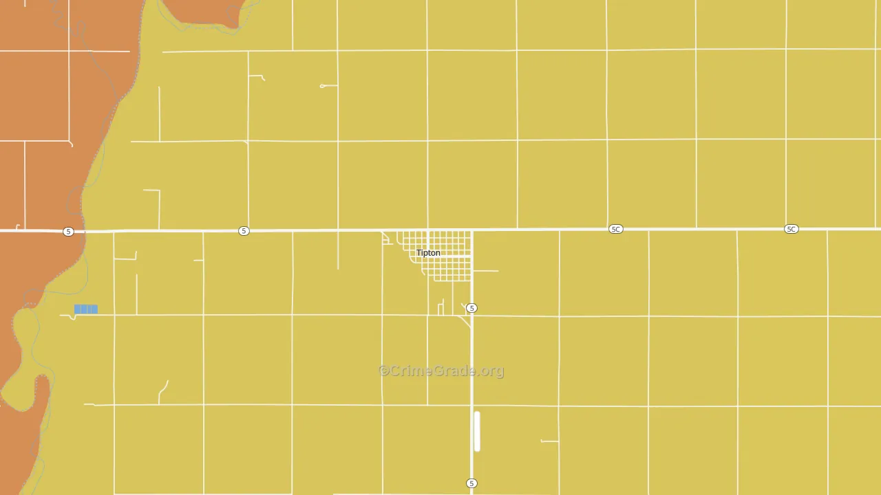 Tipton, OK Map of Theft Rates