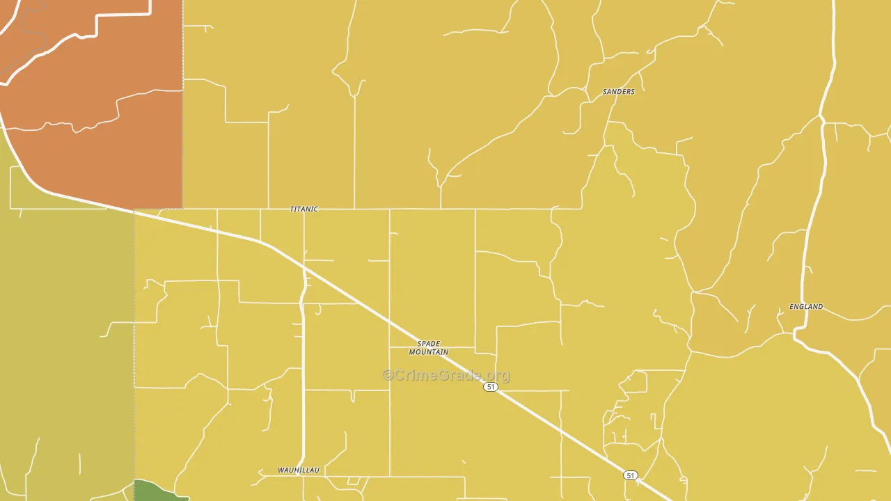 Titanic, OK Map of Theft Rates