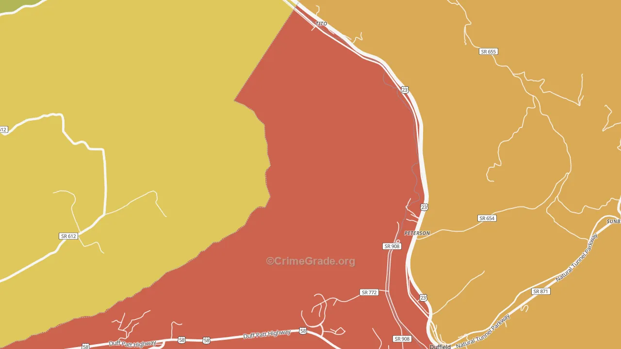 Tito, VA Map of Theft Rates