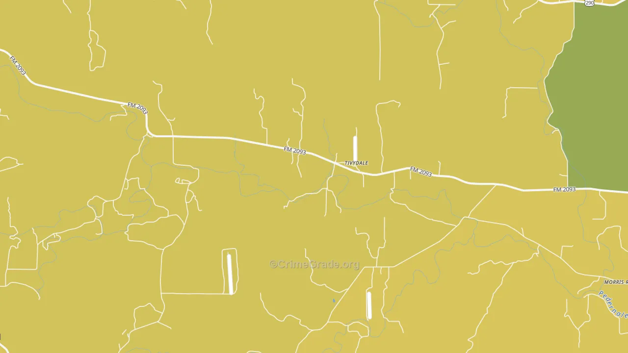 Tivydale, TX Map of Theft Rates