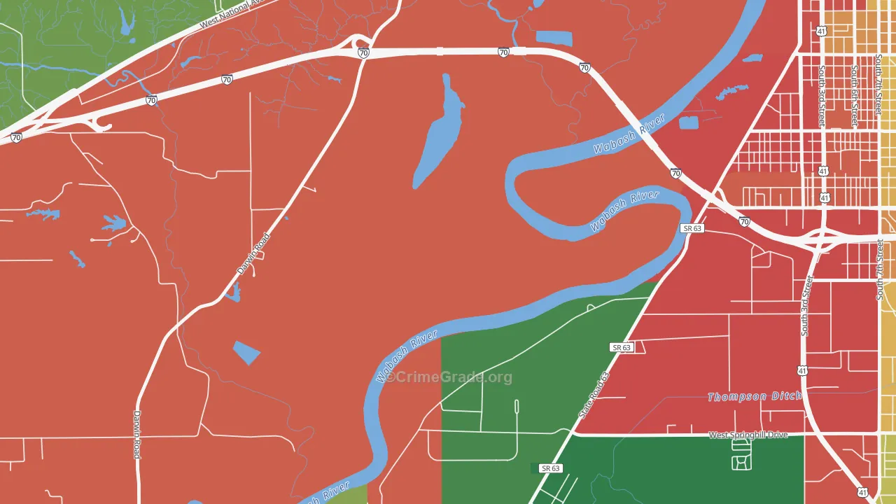 Toad Hop, IN Map of Theft Rates