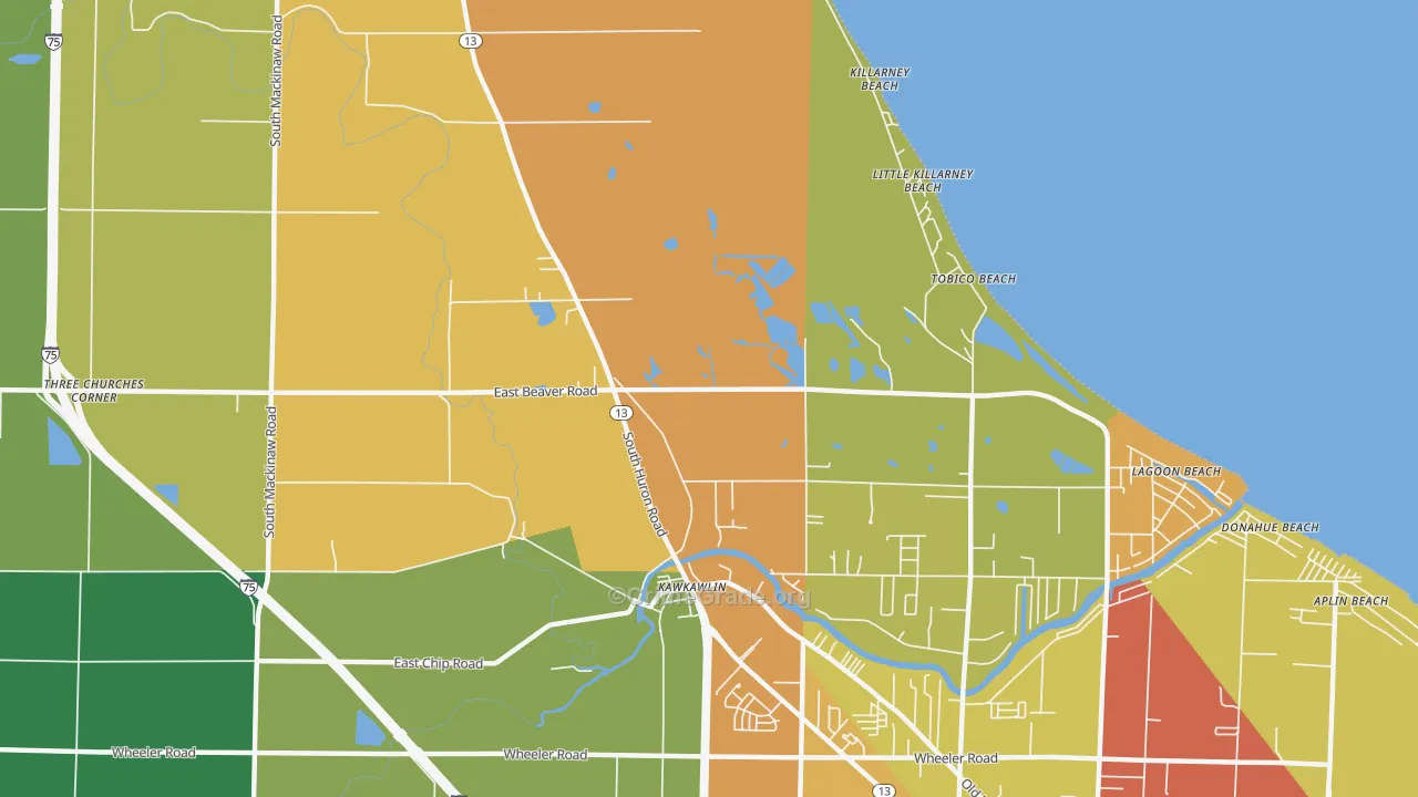 Tobico Beach, MI Map of Theft Rates