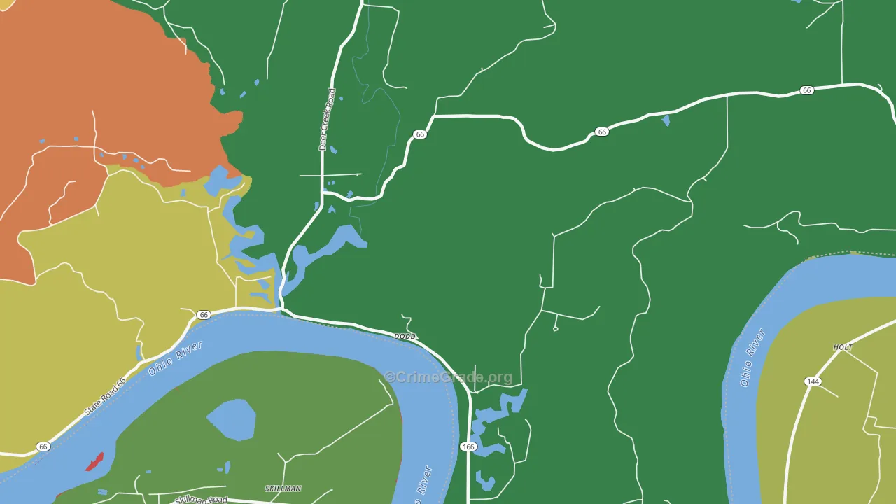 Tobinsport, IN Map of Theft Rates