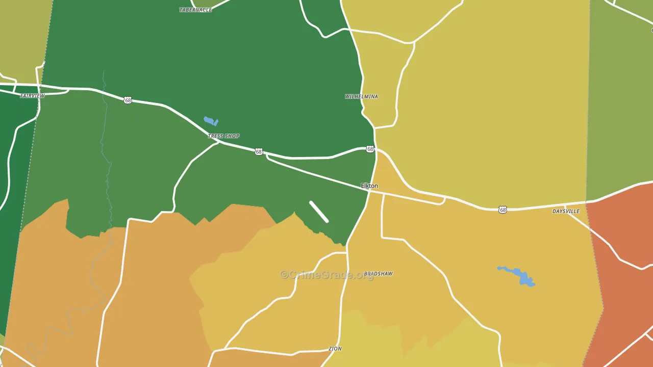 Todd County, KY Map of Theft Rates