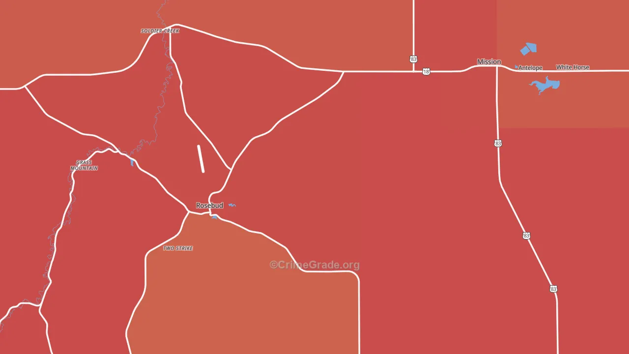 Todd County, SD Map of Theft Rates