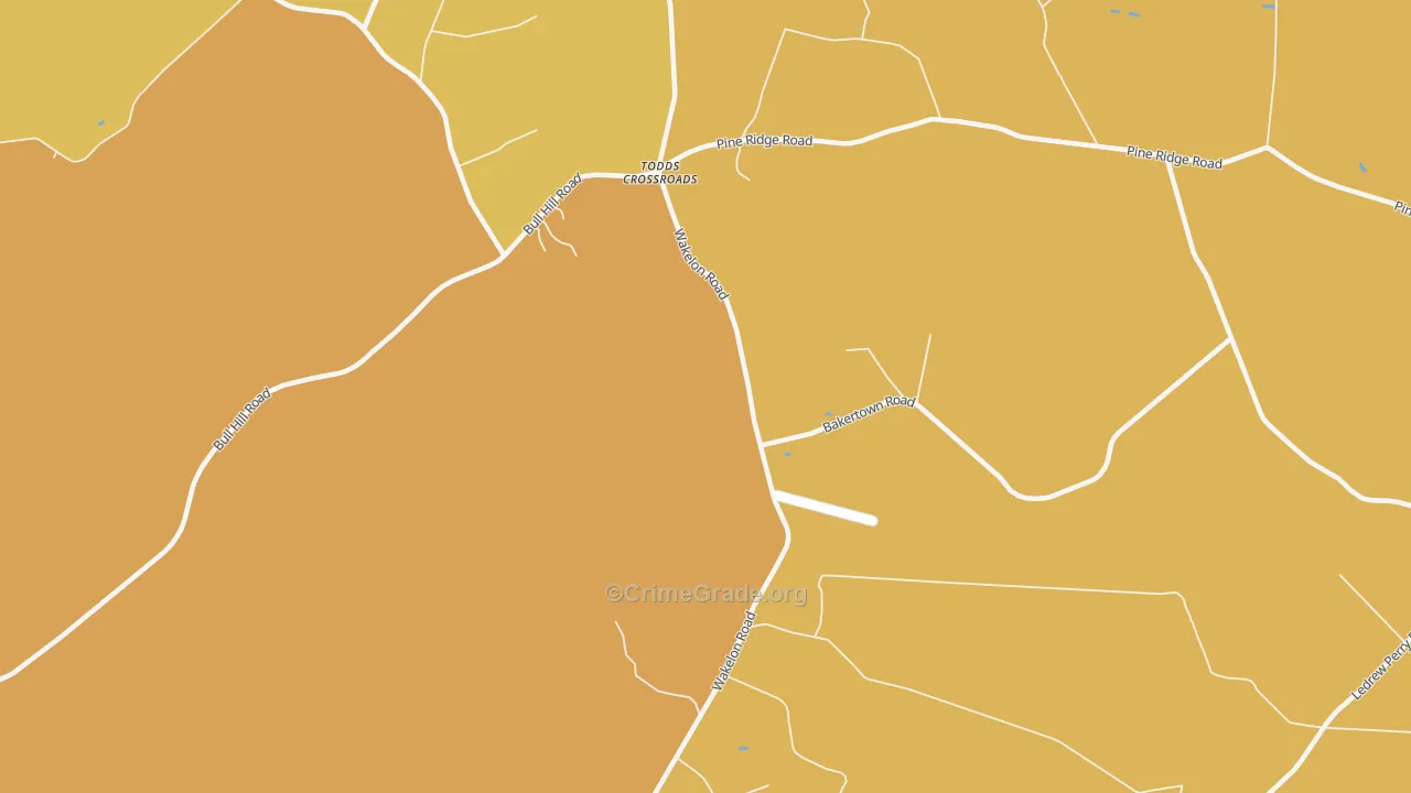 Todds Crossroads, NC Map of Theft Rates