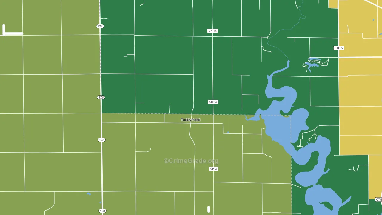 Todds Point, IL Map of Theft Rates
