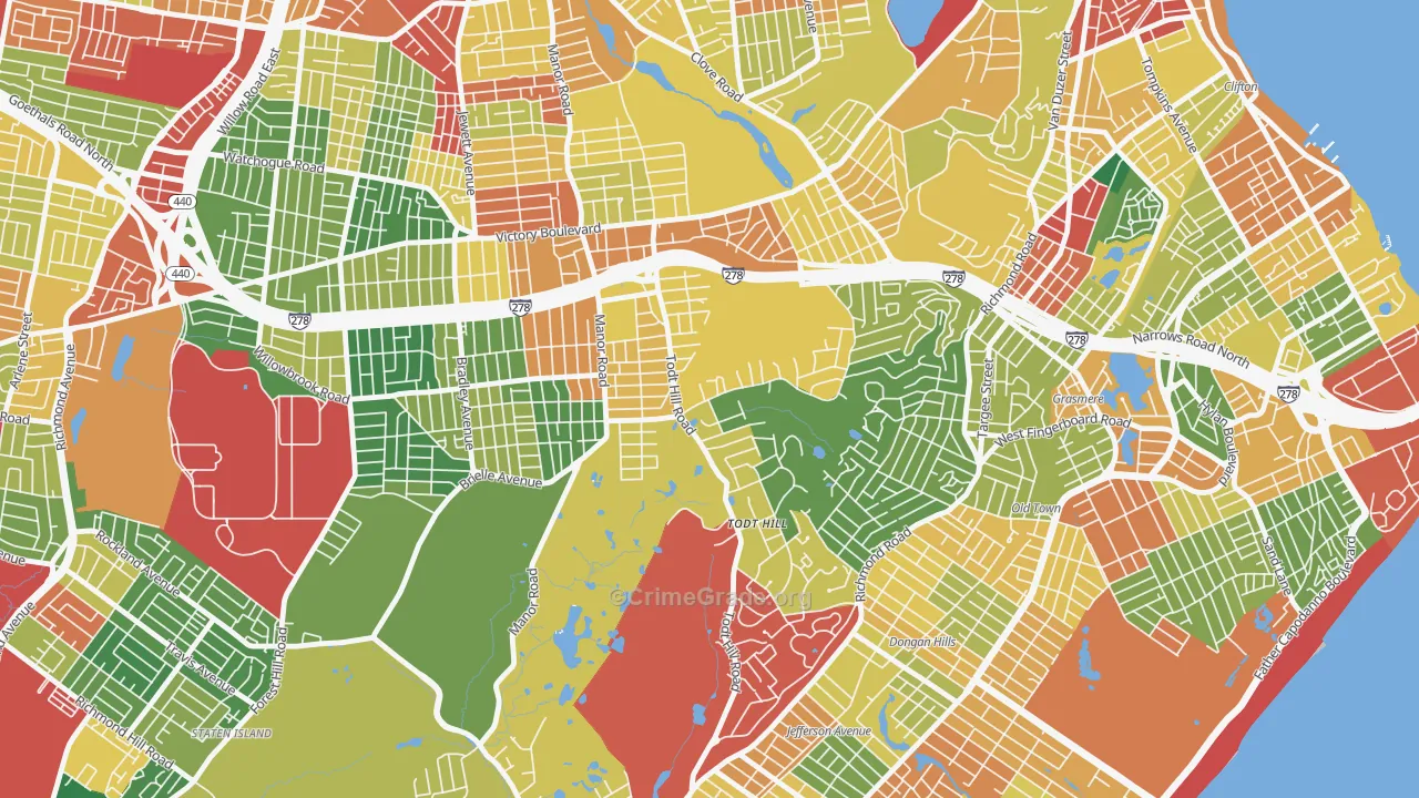 Todt Hill, Staten Island, NY Map of Theft Rates