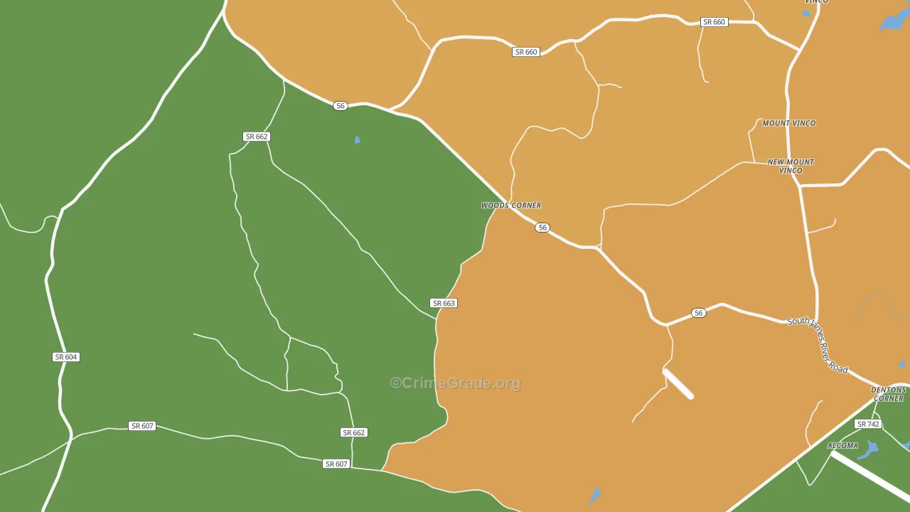 Toga, VA Map of Theft Rates