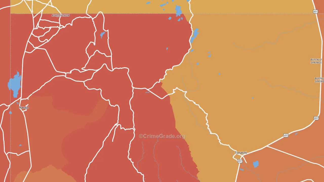 Tohatchi, NM Map of Theft Rates