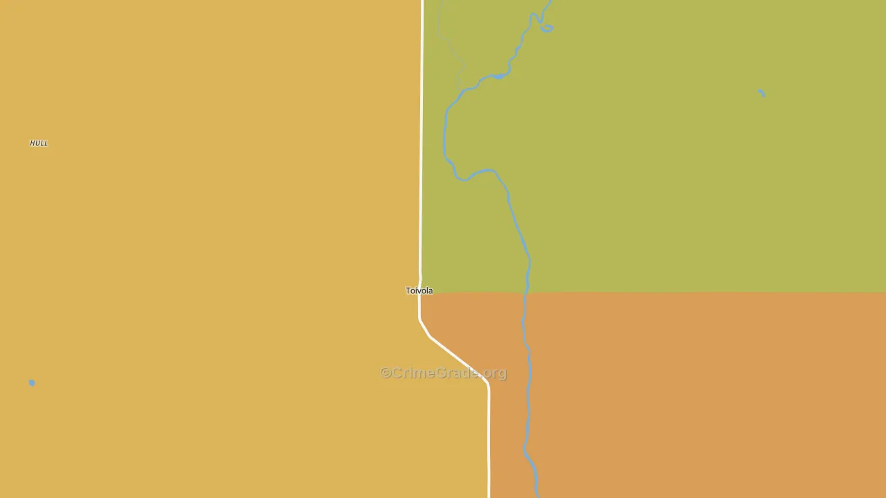 Toivola, MN Map of Theft Rates