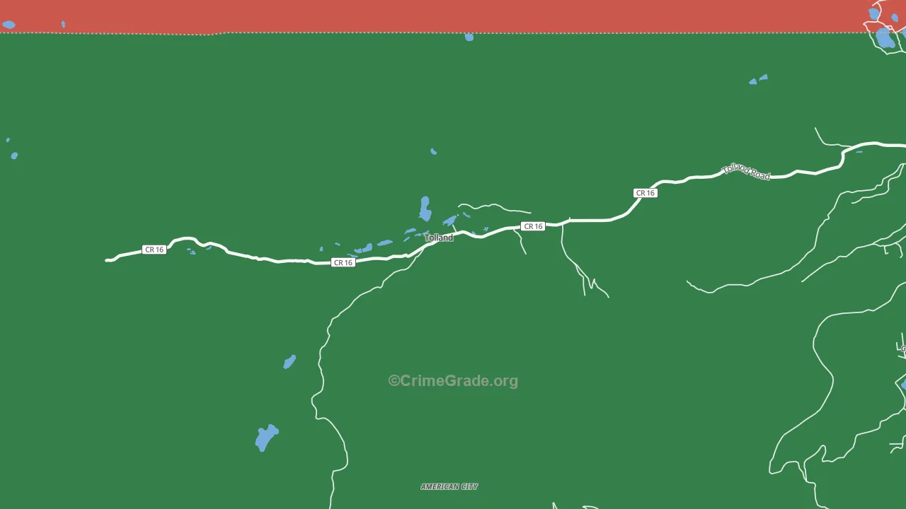 Tolland, CO Map of Theft Rates