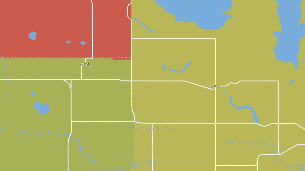 Tolna, ND Map of Theft Rates