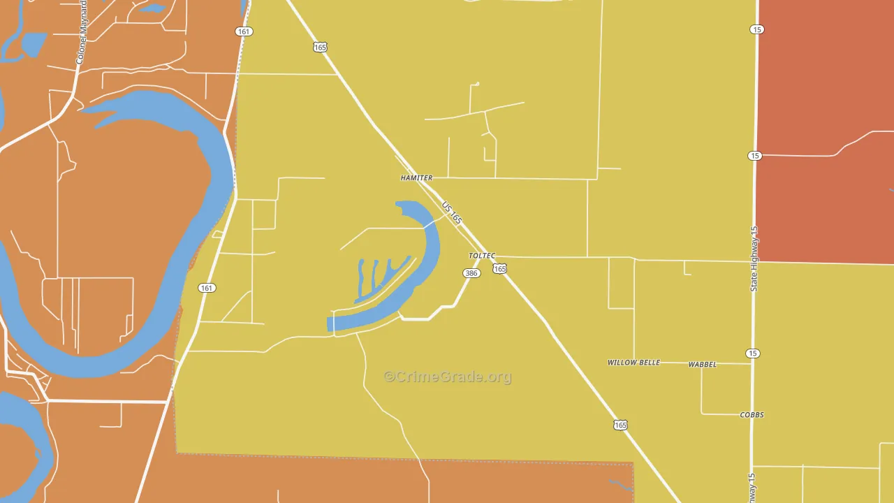 Toltec, AR Map of Theft Rates