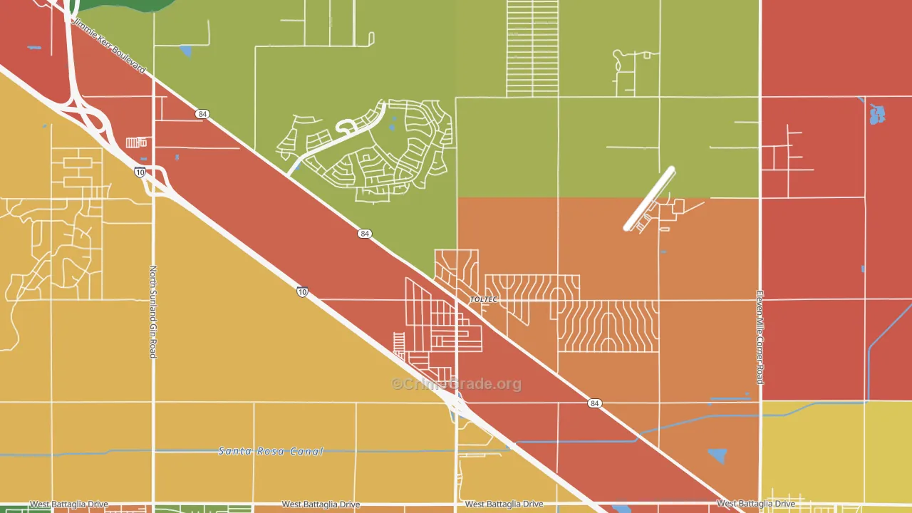 Toltec, AZ Map of Theft Rates