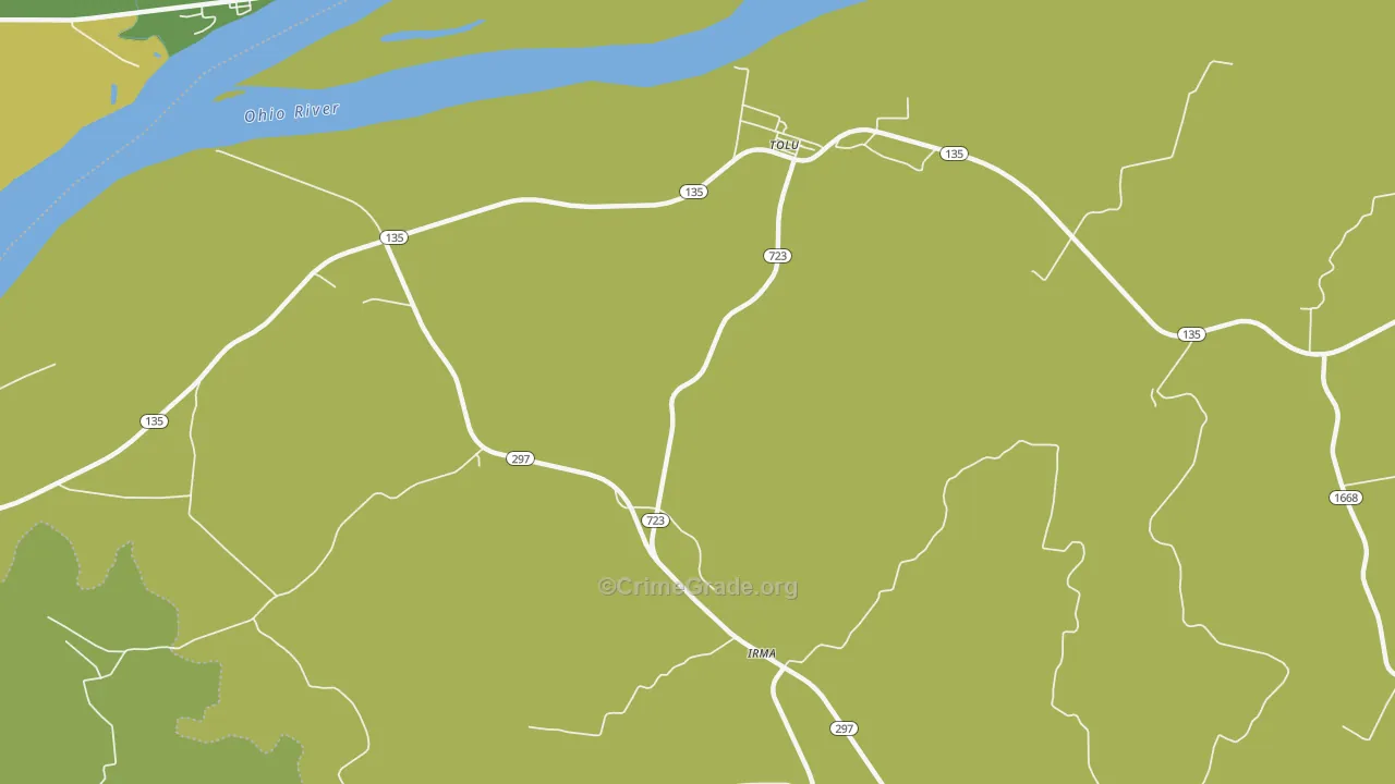 Tolu, KY Map of Theft Rates